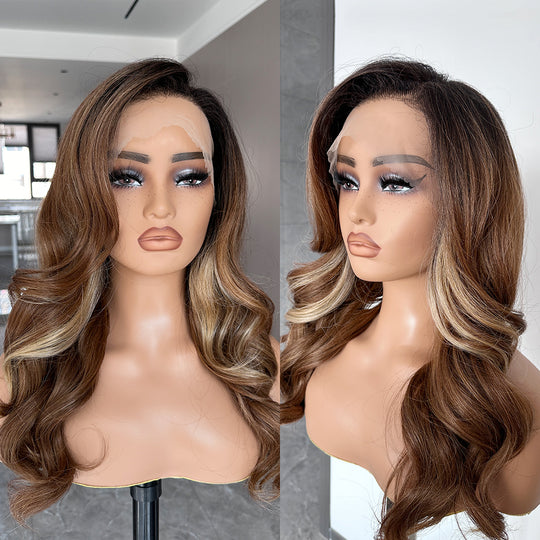 BLL 13x6 HD Synthetic Lace Front Wigs Body Wave For Black Women Natural Hairline Pre Plucked Lace Wig