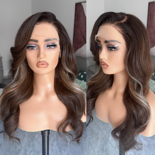 BLL 13x6 HD Synthetic Lace Front Wigs Body Wave For Black Women Natural Hairline Pre Plucked Lace Wig