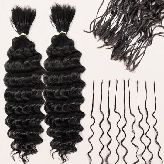 BLL Pre-Divided Deep Wave Human Braiding Hair for Boho Braids