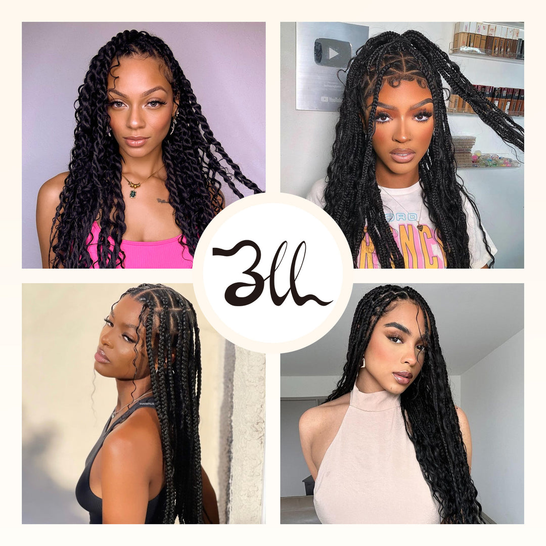 BLL Pre-Divided Deep Wave Human Braiding Hair for Boho Braids