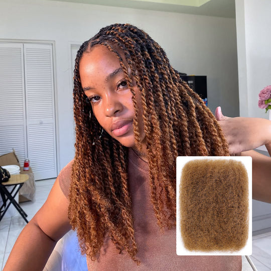 BLL Afro Kinkys Bulk Human Hair For Mini Twist 100% Real Hair 1 Pack/50G