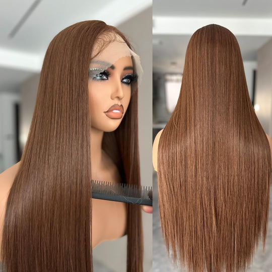 30 Inch Honey Blonde HD Lace Front Wig Pre Plucked Ready to Wear Glueless 13x5x1 Highlight Synthetic Lace Front Wig for Women