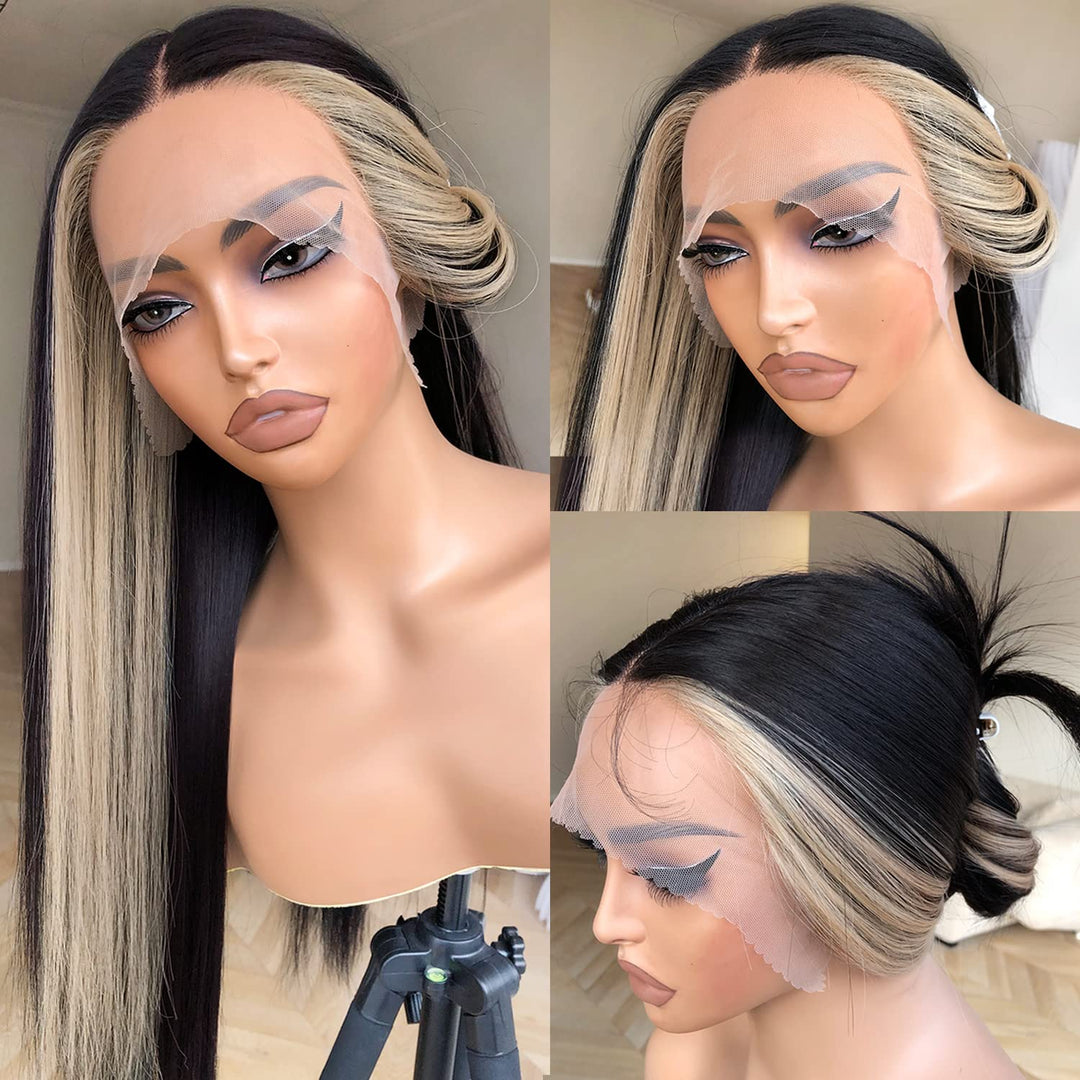 30 Inch Honey Blonde HD Lace Front Wig Pre Plucked Ready to Wear Glueless 13x5x1 Highlight Synthetic Lace Front Wig for Women