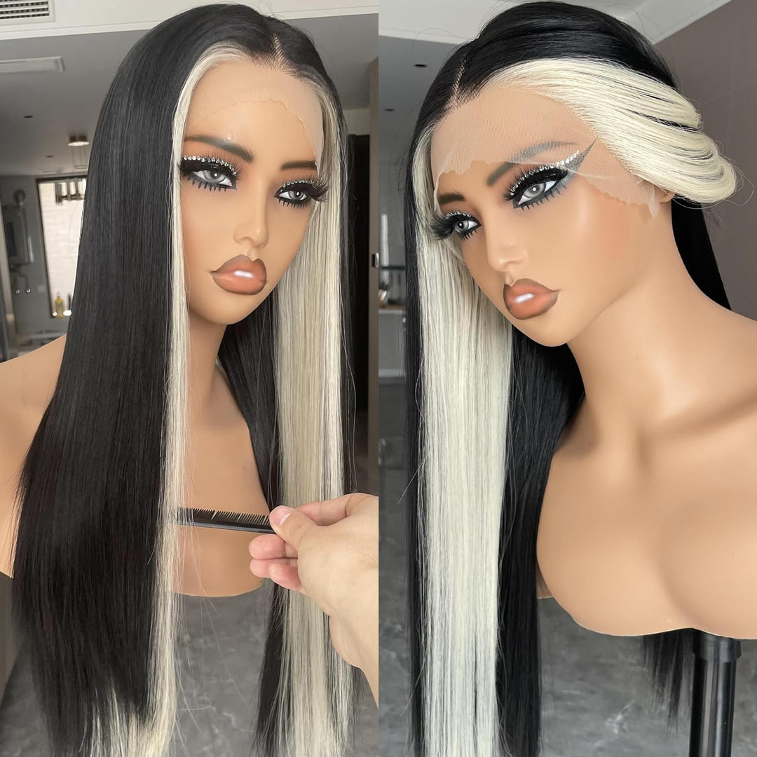 Synthetic Lace Front Wig, 13x4 Hd Lace Wigs Pre Plucked Long Straight Glueless Natural Black Wigs For Black Women 26inch Ready to Wear Wigs With Baby Hair