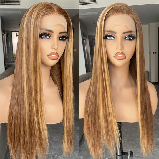 Synthetic Lace Front Wig, 13x4 Hd Lace Wigs Pre Plucked Long Straight Glueless Natural Black Wigs For Black Women 26inch Ready to Wear Wigs With Baby Hair