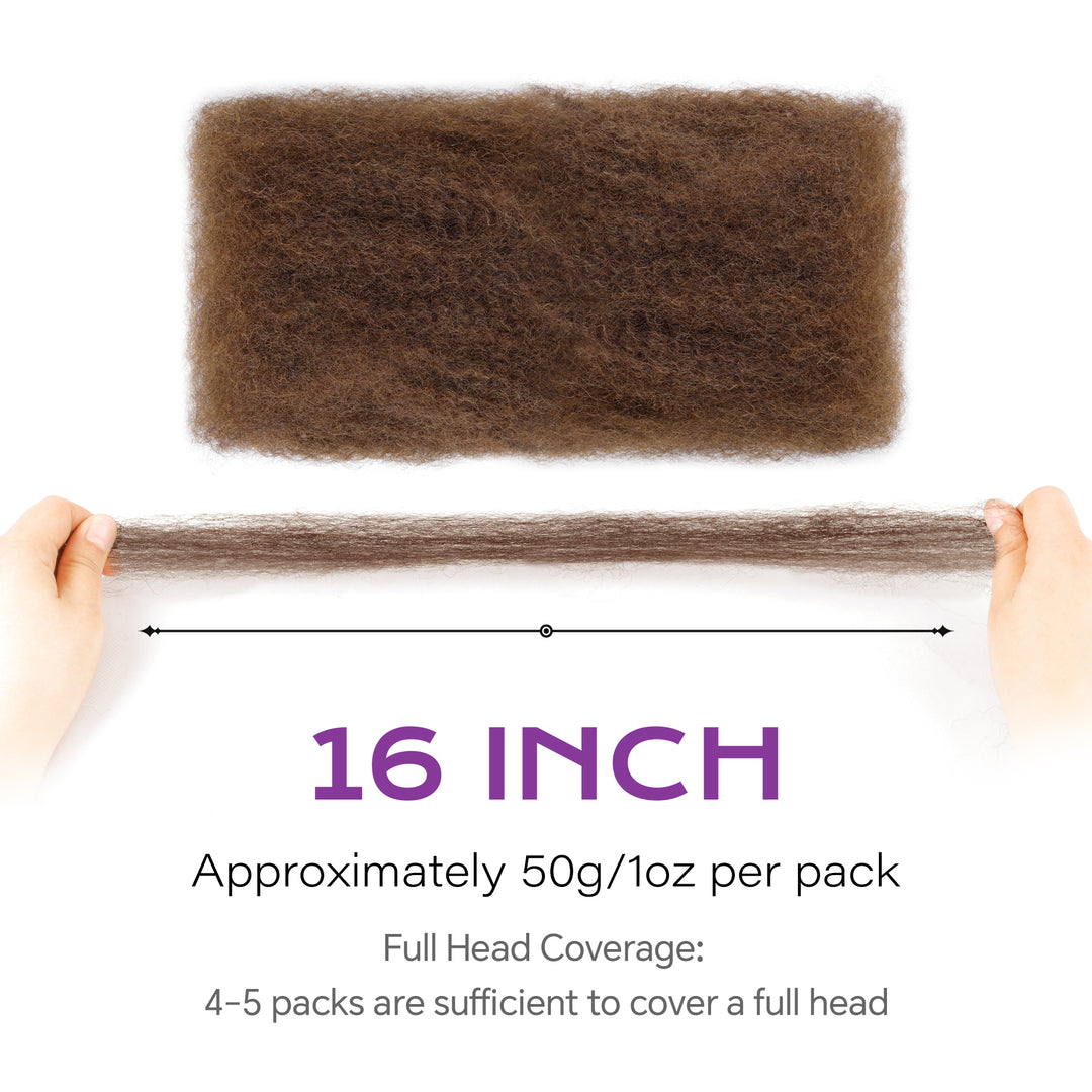 BLL Brown Afro Kinkys Bulk Human Hair-100% Blondde Human Hair for Mini Twist Braiding Dreadlock Loc Extensions