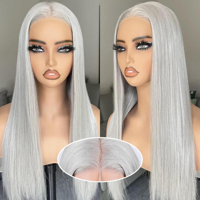 BLL Wear and Go Glueless Wigs, Pre Plucked Pre Cut Lace 6x4.5 Lace Front Wig for Beginners 26inch Natural Black Straight Glueless Synthetic Wig for Black Women